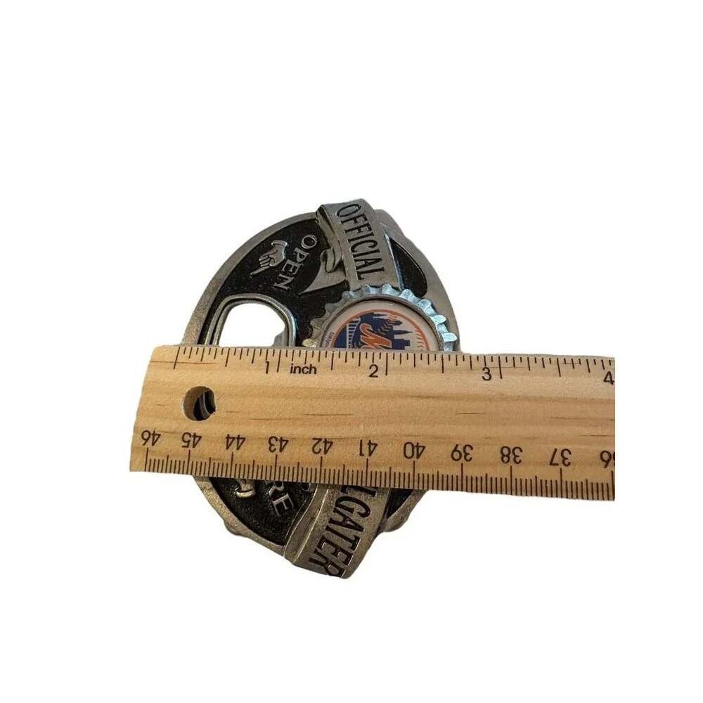 NEW YORK METS TAILGATER BELT BUCKLE W/BOTTLE‎ OPENER SISKIYOU US MADE 2007